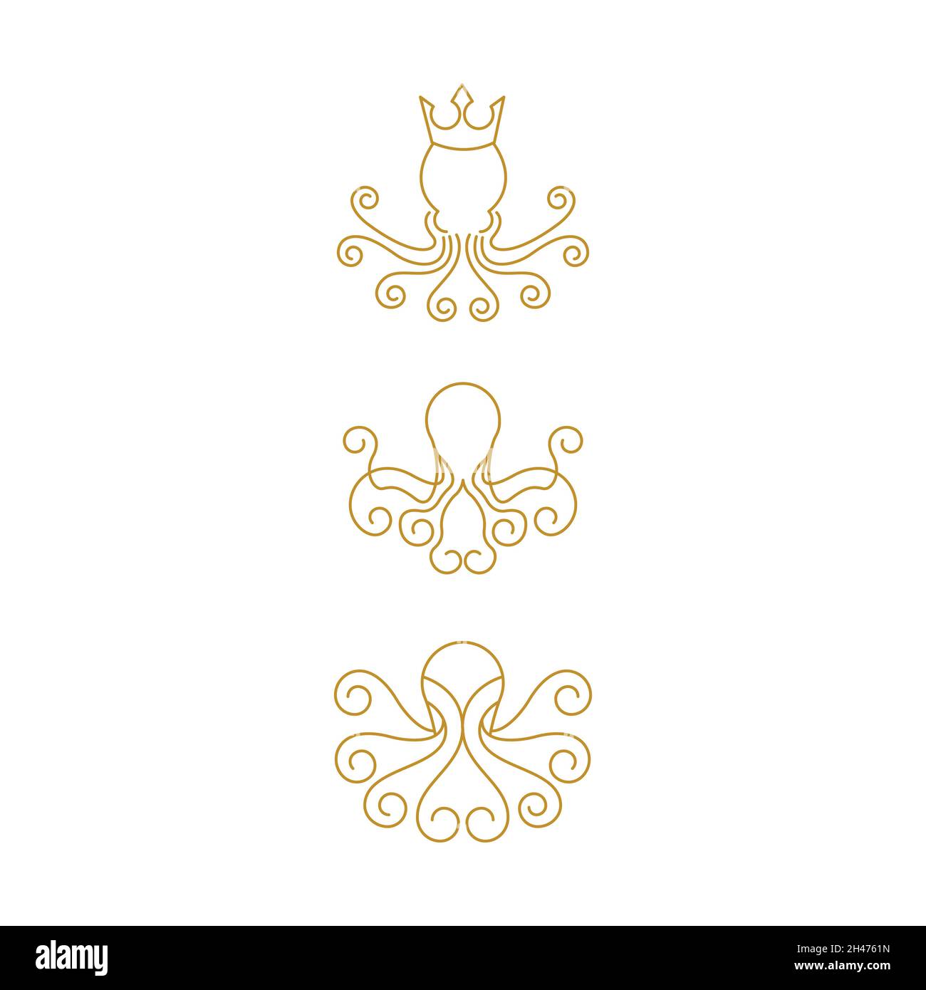 Icône vecteur octopus illustration design template Banque D'Images