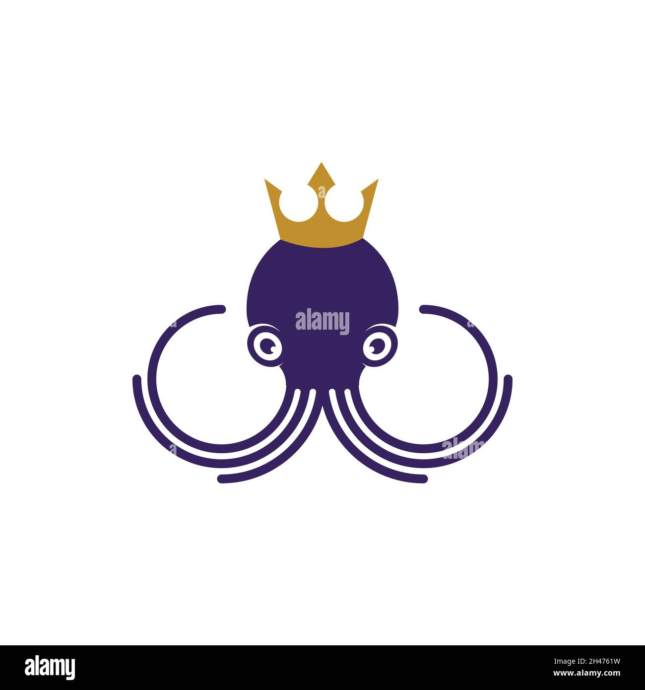 Icône vecteur octopus illustration design template Banque D'Images