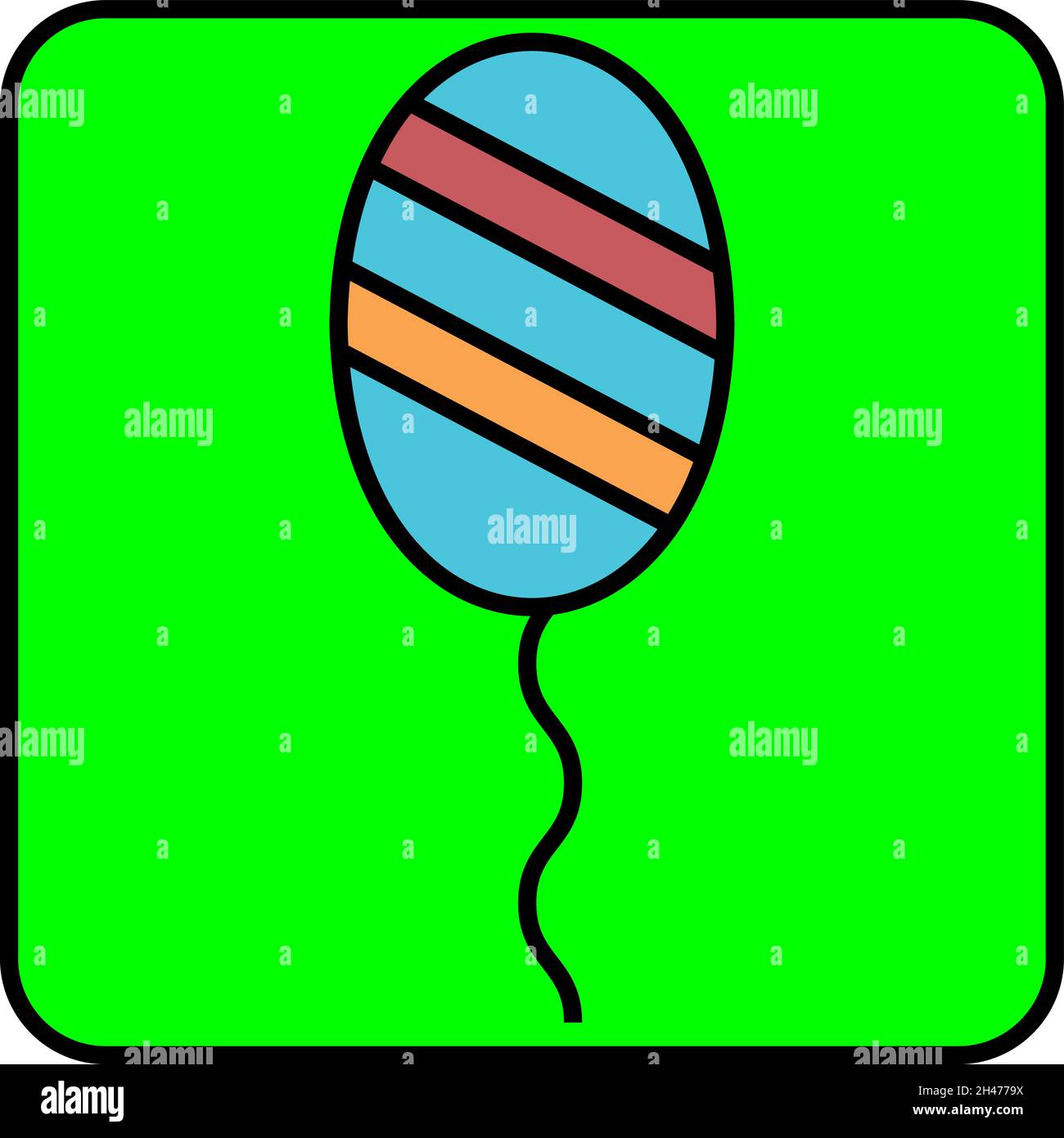 Ballon d'anniversaire coloré, illustration, vecteur, sur fond blanc. Illustration de Vecteur