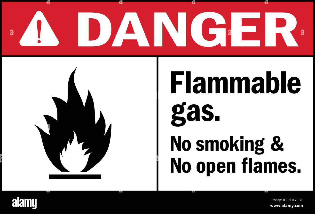 Gaz inflammable.Ne pas fumer et ne pas utiliser de flammes nues.Signe de danger.Signes et