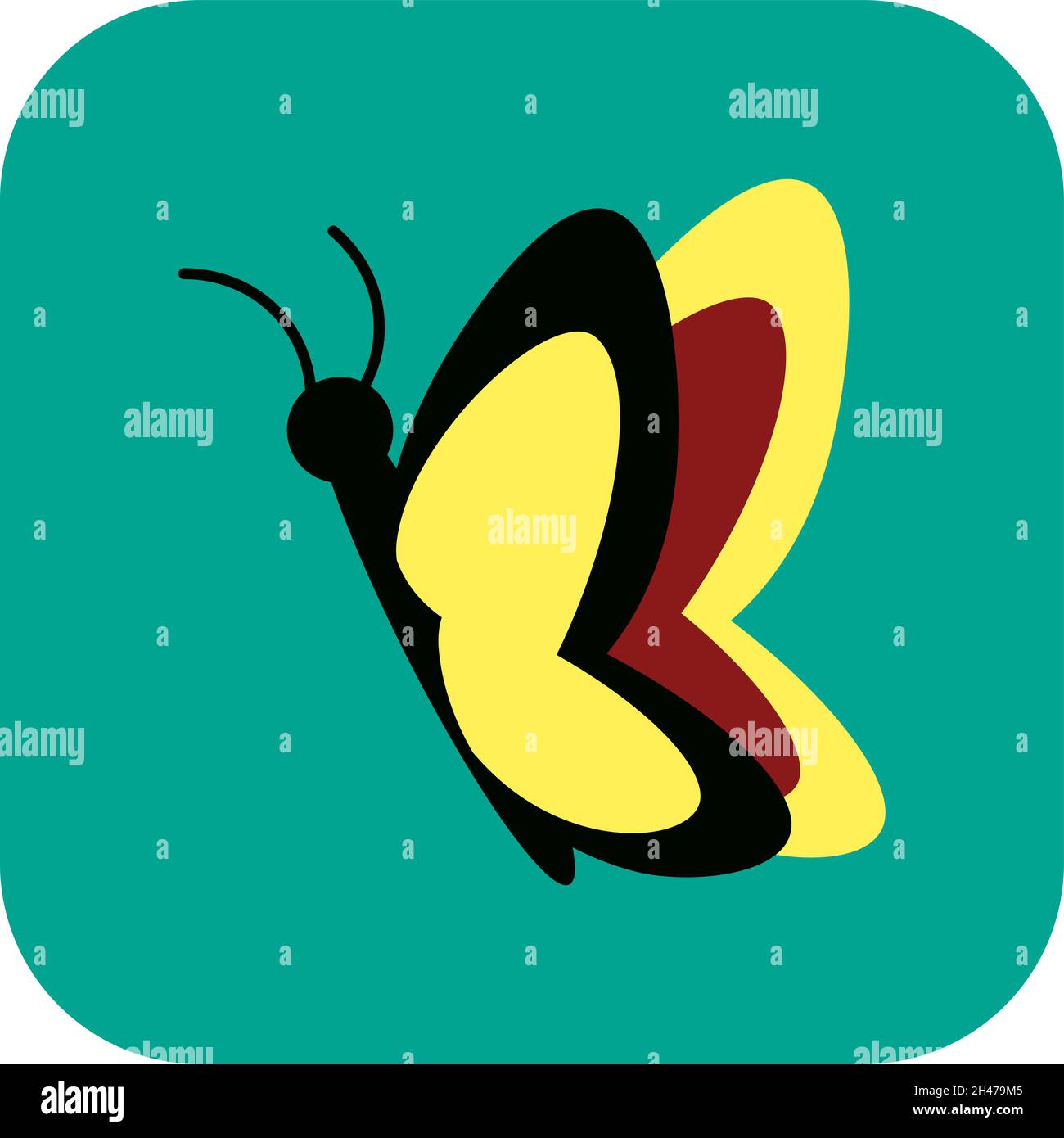 Papillon noir et jaune, illustration, vecteur, sur fond blanc. Illustration de Vecteur