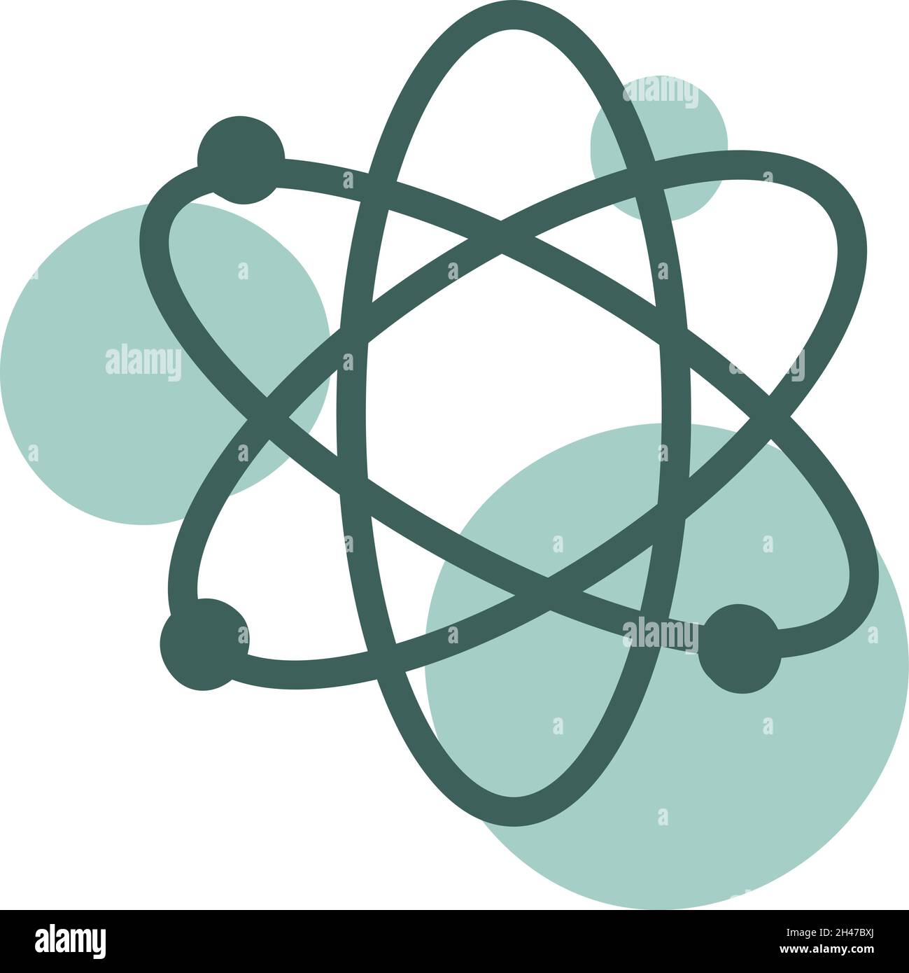 Atome chimique, illustration, vecteur, sur fond blanc. Illustration de Vecteur