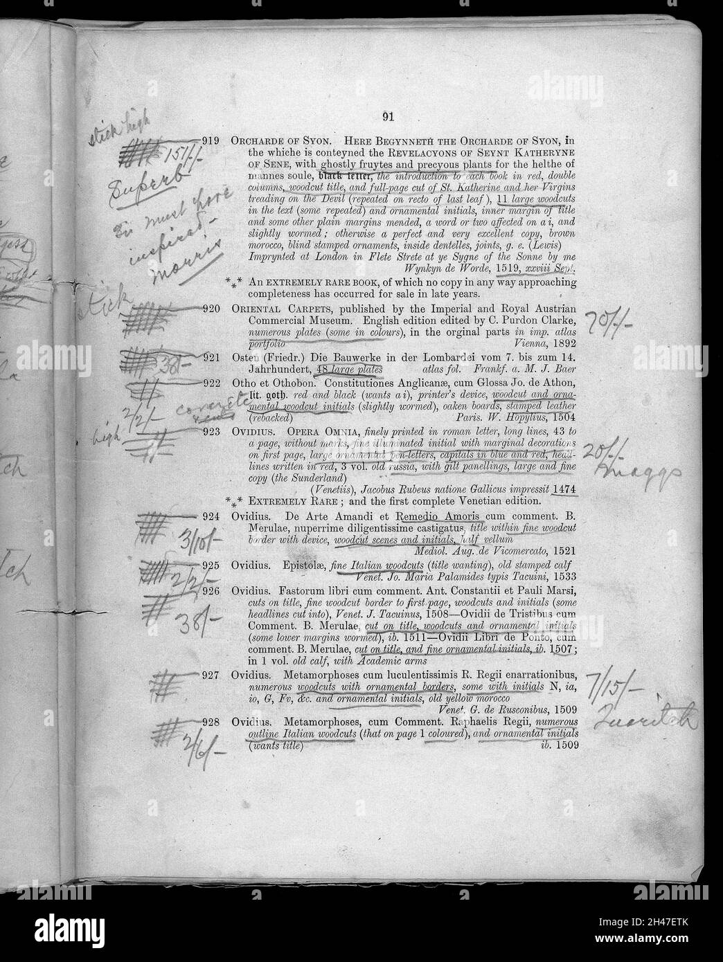 Catalogue de vente aux enchères de Sotherby pour William Morris Banque D'Images