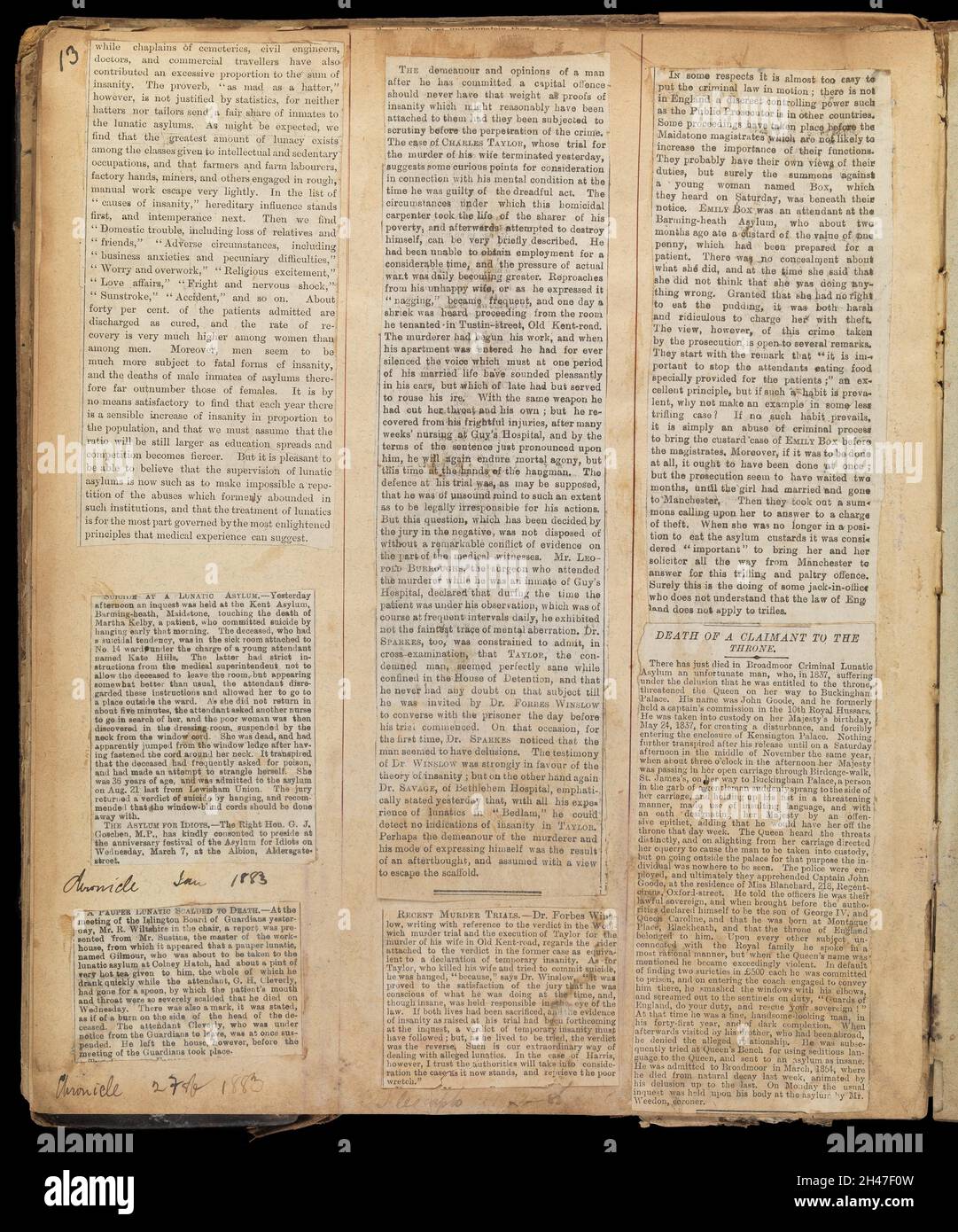 MME6789, coupures de journaux Banque D'Images