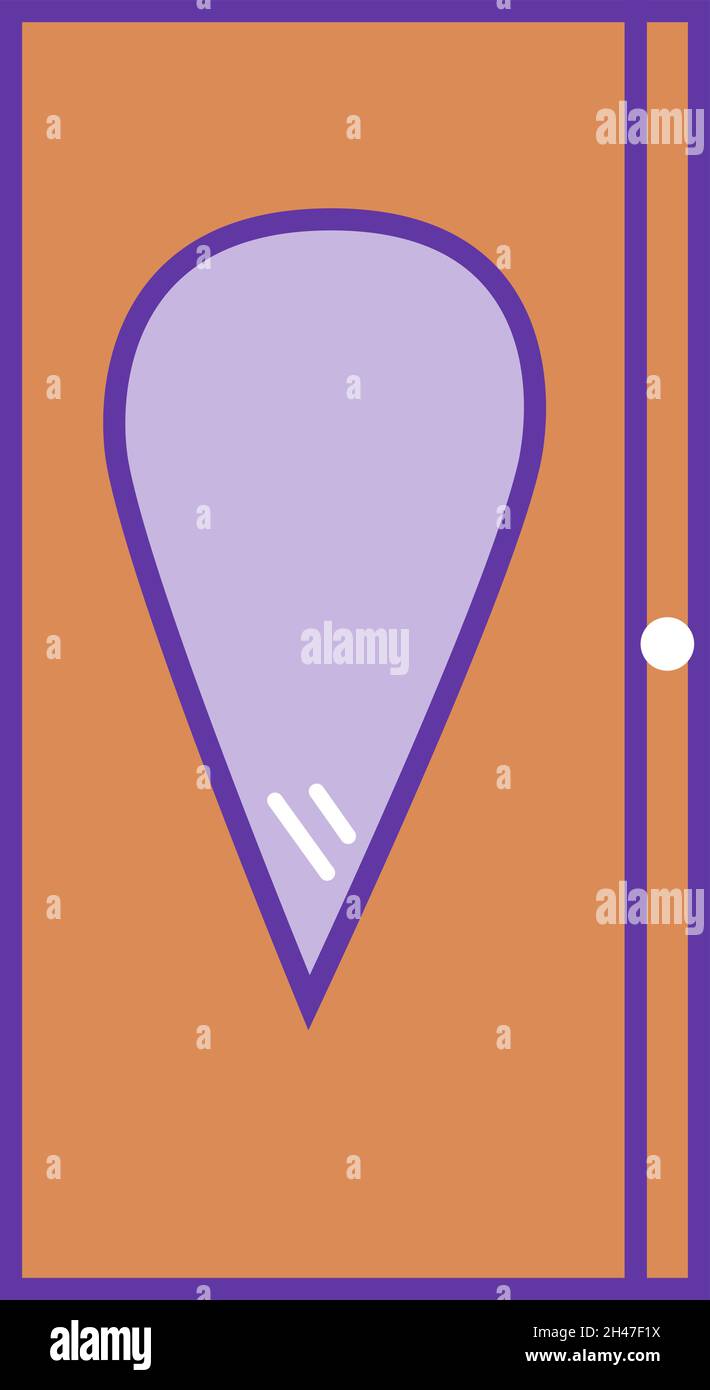 Porte moderne en bois violet, illustration, vecteur, sur fond blanc. Illustration de Vecteur