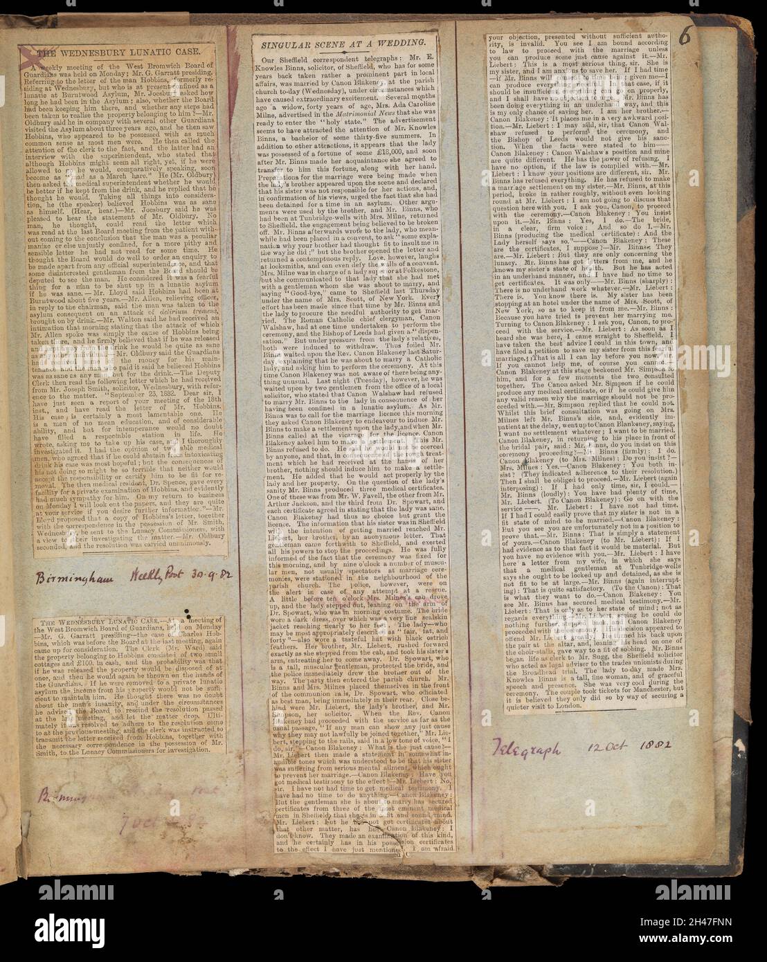 MME6789, coupures de journaux Banque D'Images