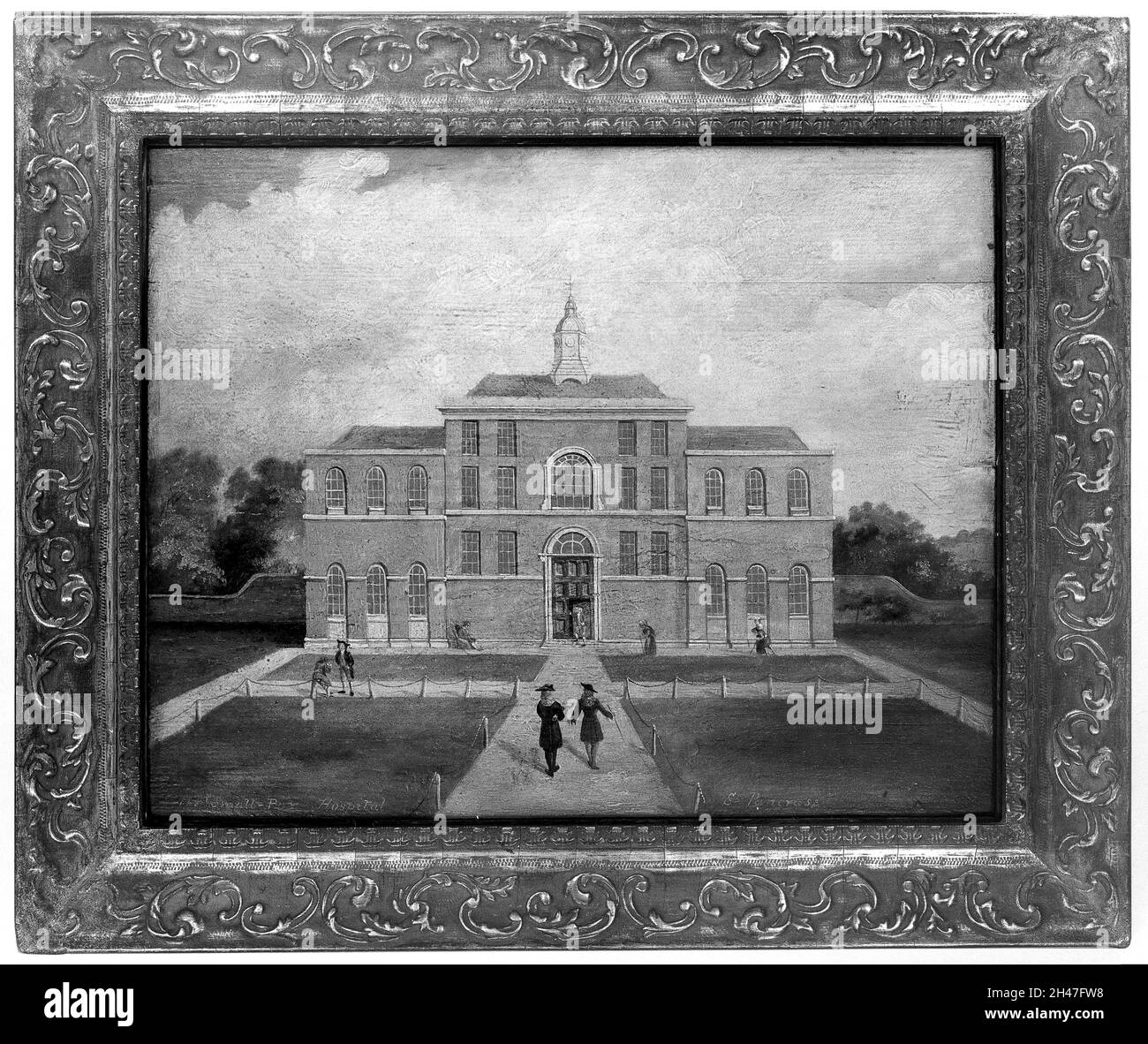 Hôpital Saint Pancras de variole, Londres.Peinture à l'huile. Banque D'Images