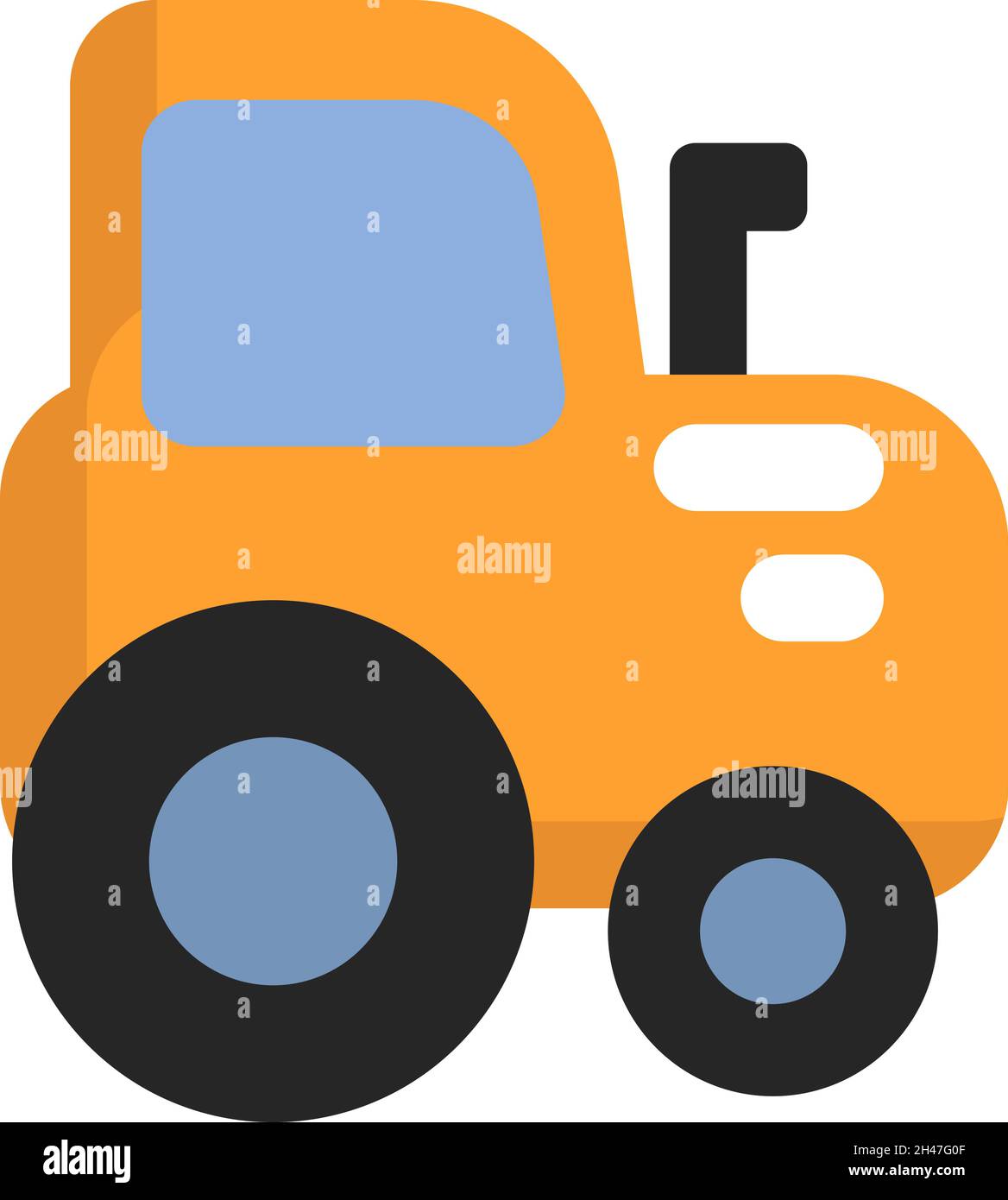 Tracteur jaune, illustration, vecteur, sur fond blanc. Illustration de Vecteur