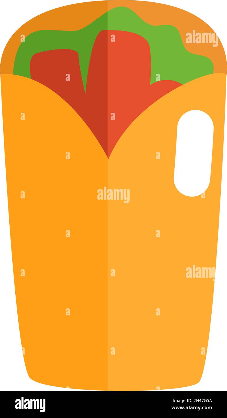 Shawarma de restauration rapide, illustration, vecteur, sur fond blanc. Illustration de Vecteur