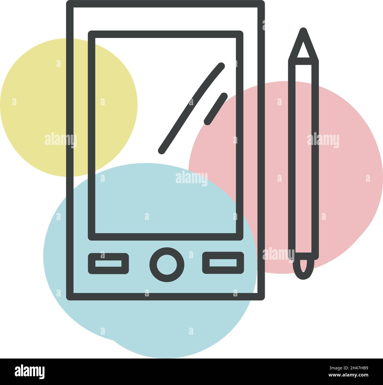 Dessin tablette, illustration, vecteur, sur fond blanc. Illustration de Vecteur