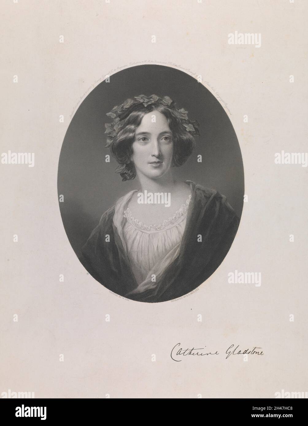 Catherine Gladstone.Gravure à l'aide d'une créplet par R.A. Artlett après W. Say. Banque D'Images