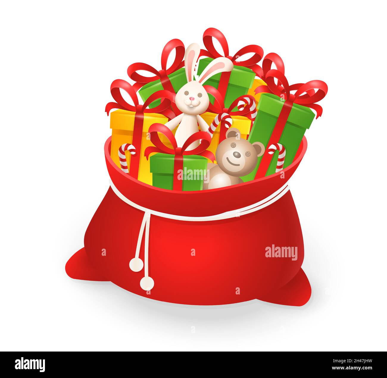 Grand Sac Père Noël En Velours - Sac De Rangement Pour Friandises Et Cadeaux De Noël