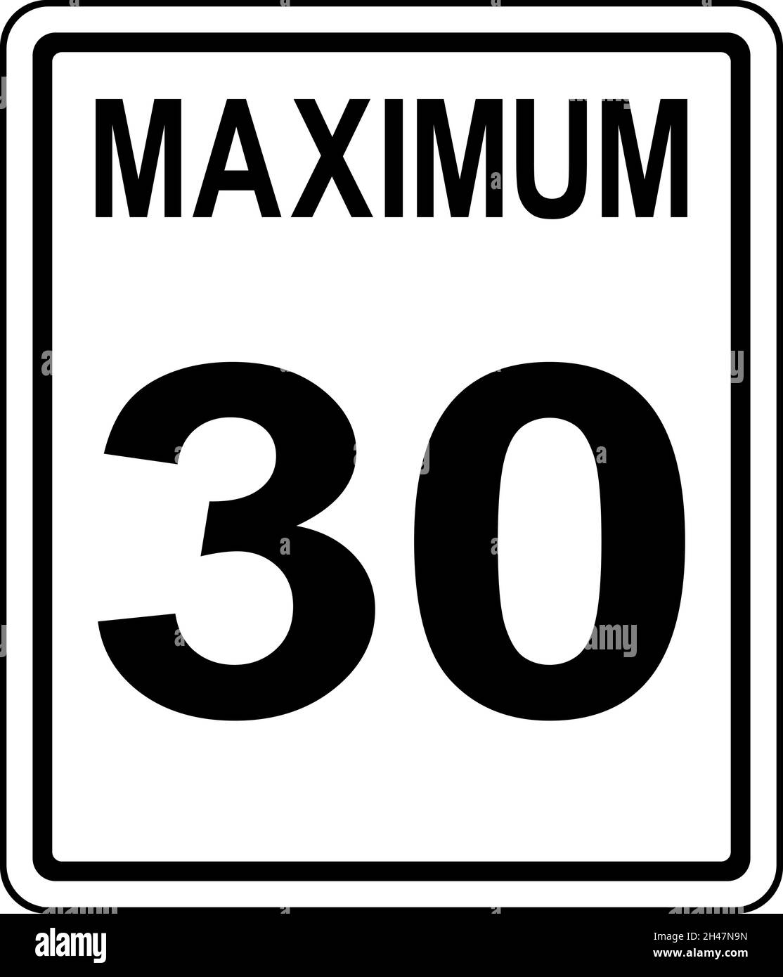 Panneau limite de vitesse maximale 30.Signes et symboles de l'établissement. Illustration de Vecteur