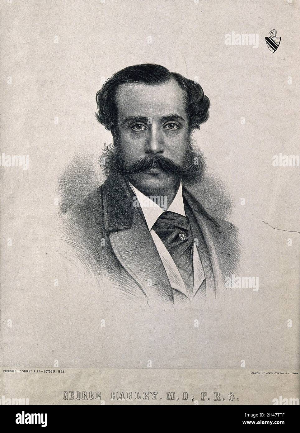 George Harley.Lithographie, 1873. Banque D'Images