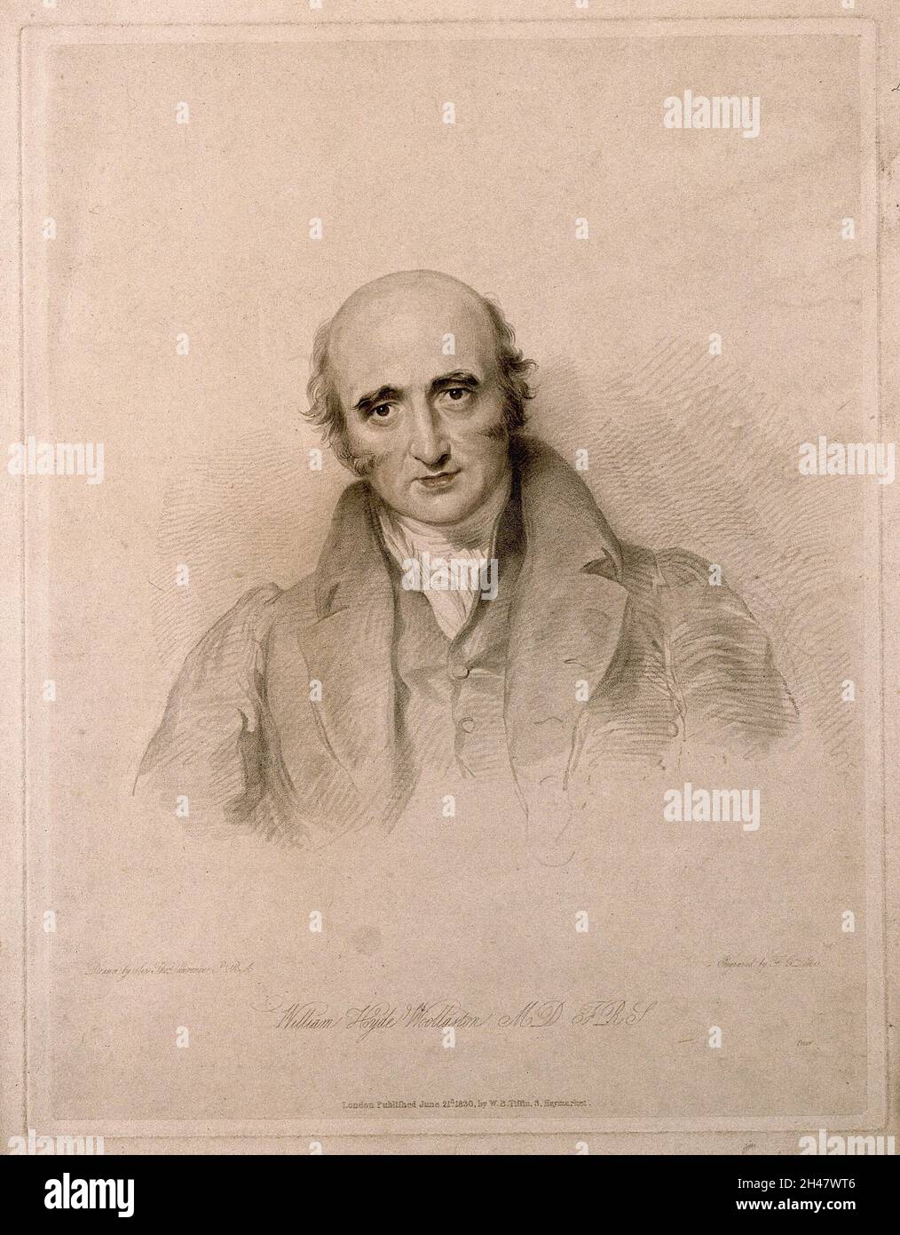 William Hyde Wollaston.Gravure à l'aide d'une créplet par F. C. Lewis, 1830, d'après Sir T. Lawrence. Banque D'Images
