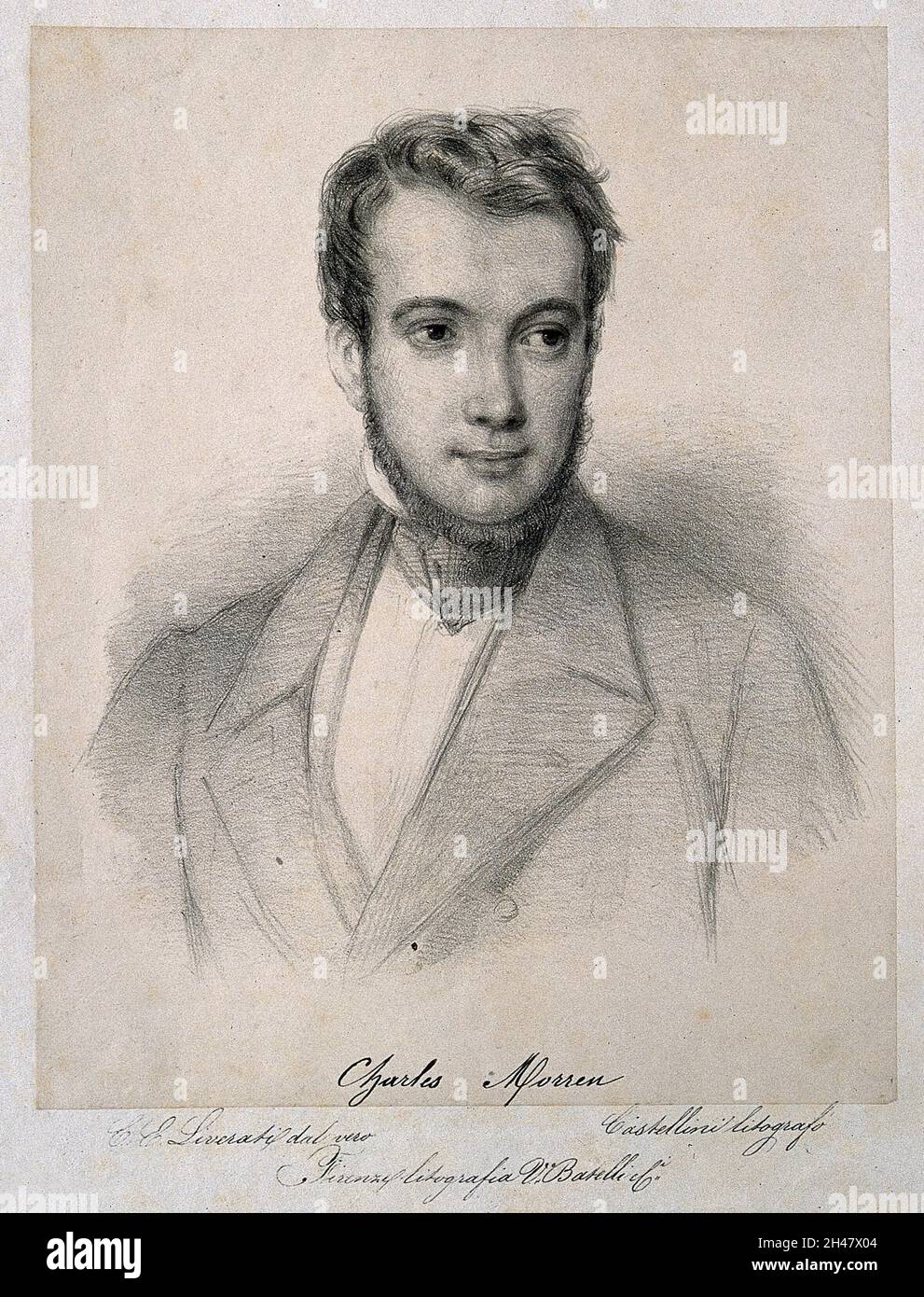 Charles François Antoine Morren.Lithographie par D. Castellini d'après C. E. Liverati, 1841. Banque D'Images