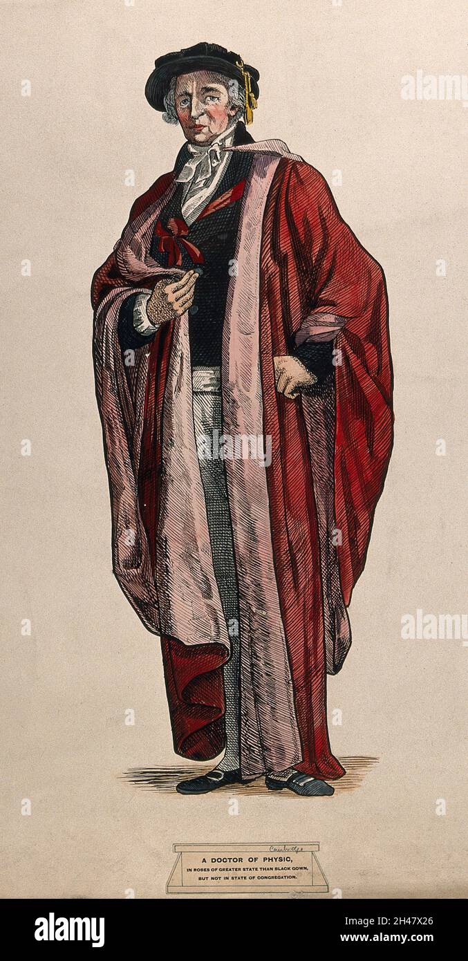 Sir Isaac Pennington dans ses robes de cérémonie comme docteur de physique  à Cambridge.Dessin au crayon de couleur Photo Stock - Alamy
