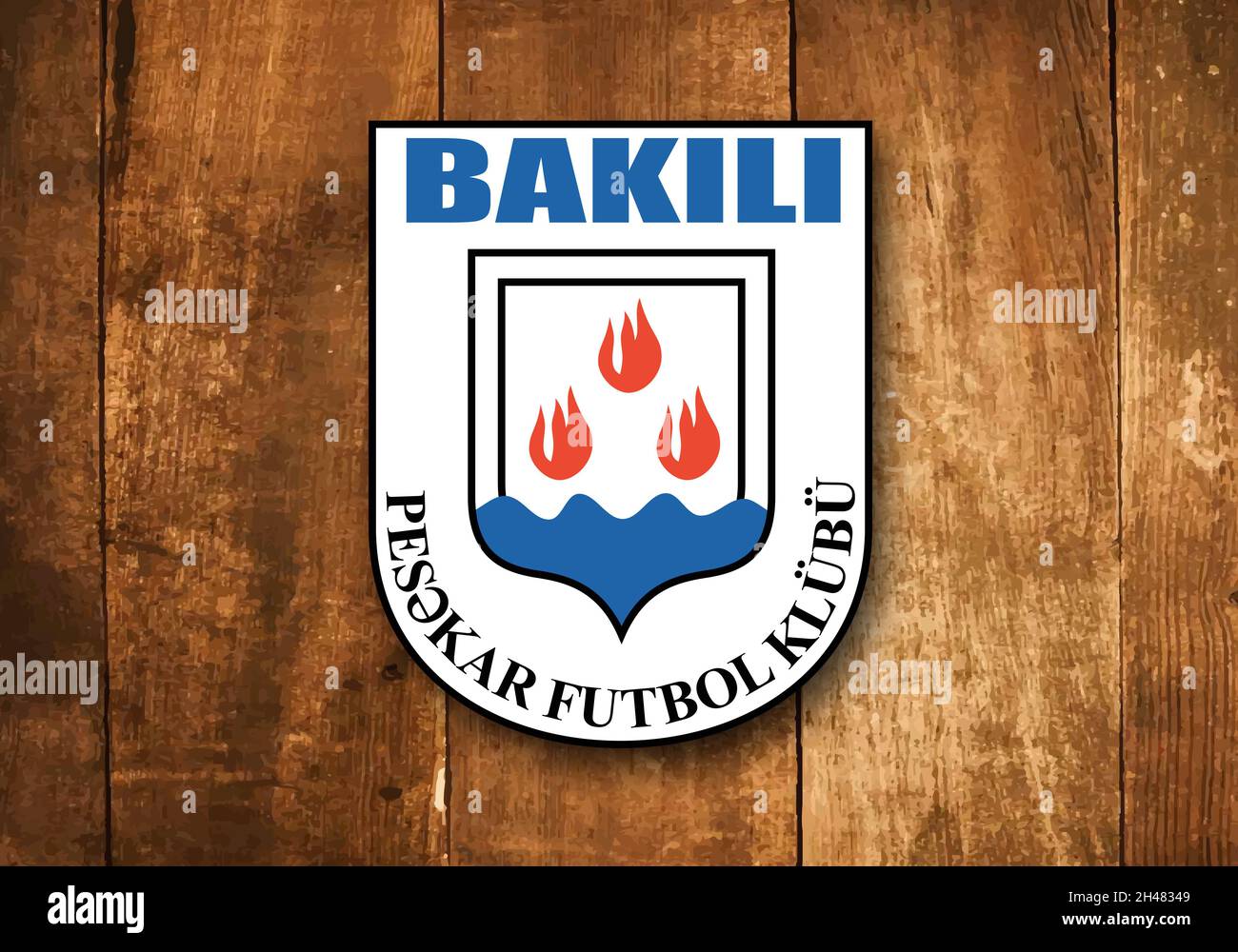 Armoiries Bakılı PFK, Bakou, club de football d'Azerbaïdjan Banque D'Images
