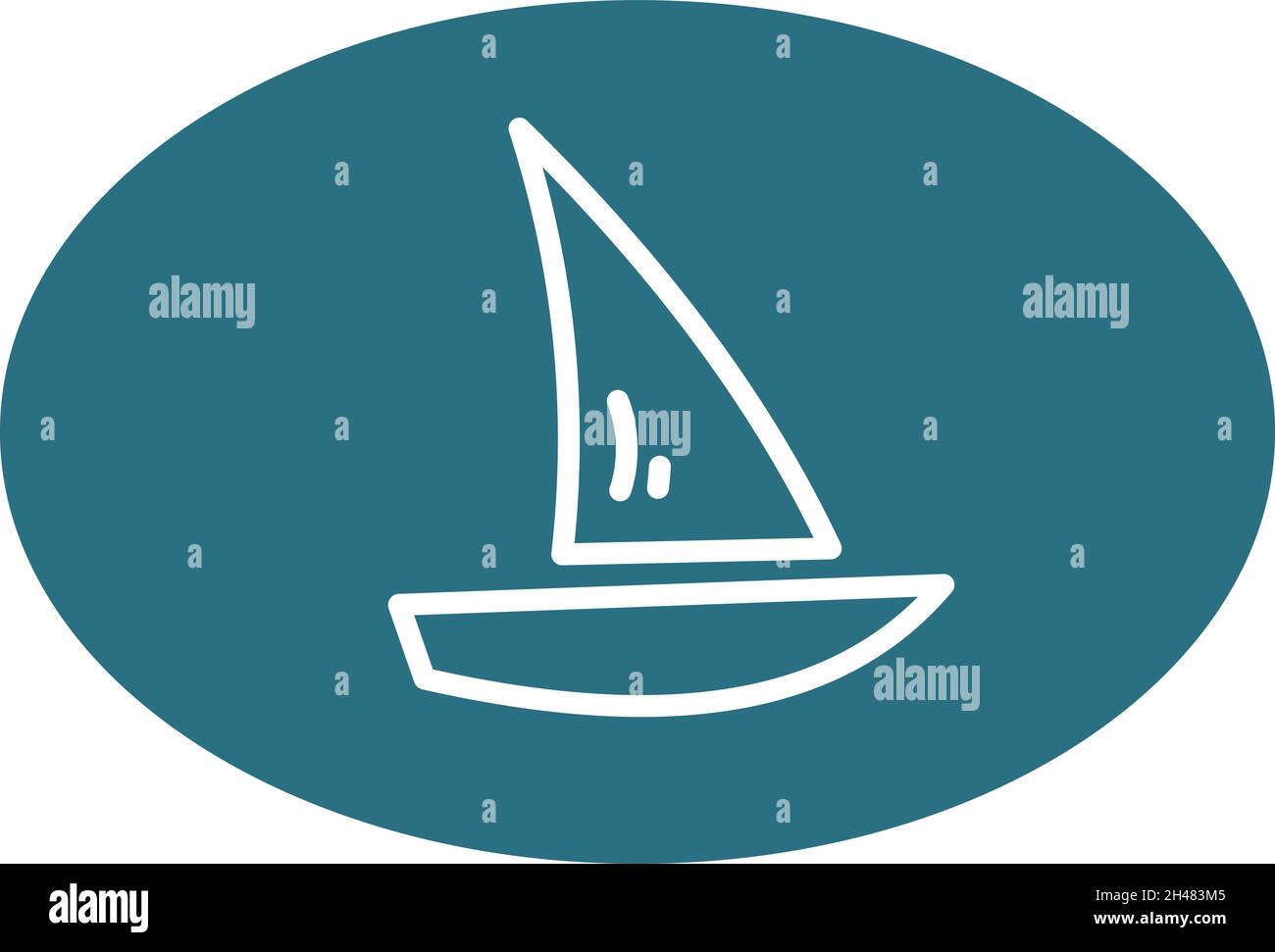 Bateau à voile, illustration, vecteur, sur fond blanc. Illustration de Vecteur