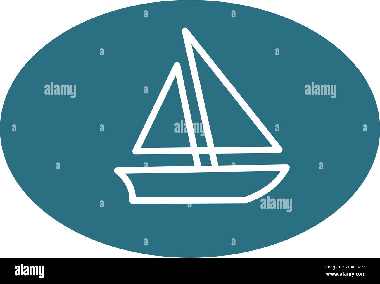 Bateau à voile, illustration, vecteur, sur fond blanc. Illustration de Vecteur