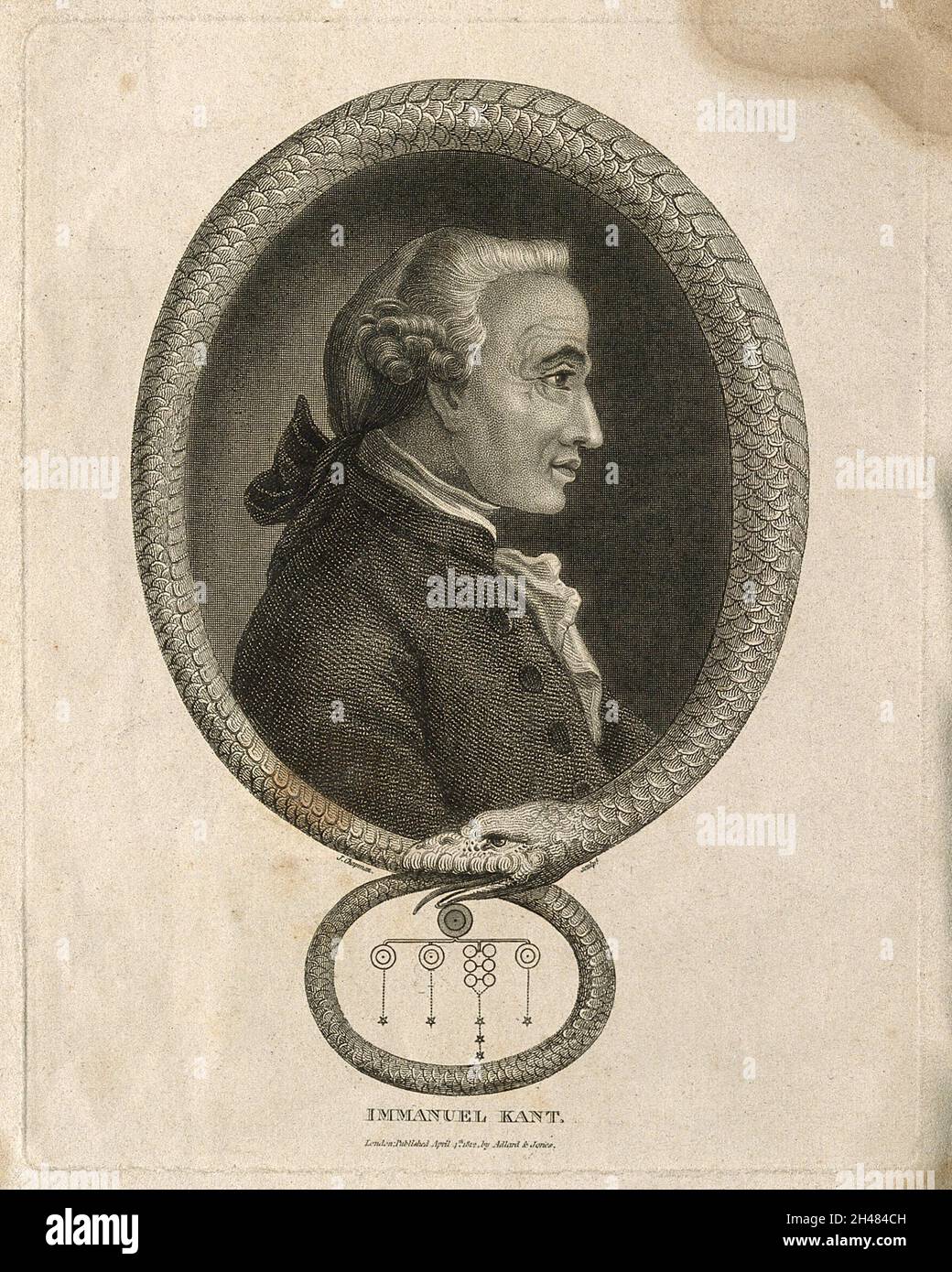 Emmanuel Kant.Gravure à l'aide de crépons par J. Chapman, 1812. Banque D'Images