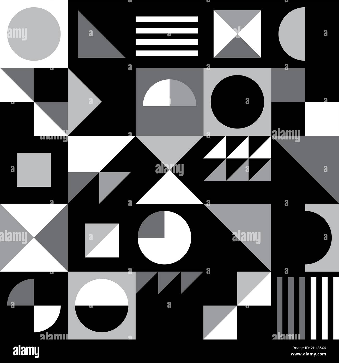 Motif géométrique vectoriel moderne du milieu du siècle sans couture - motif funky des années 60 et 70 avec triangles, cercles et formes abstraites Illustration de Vecteur