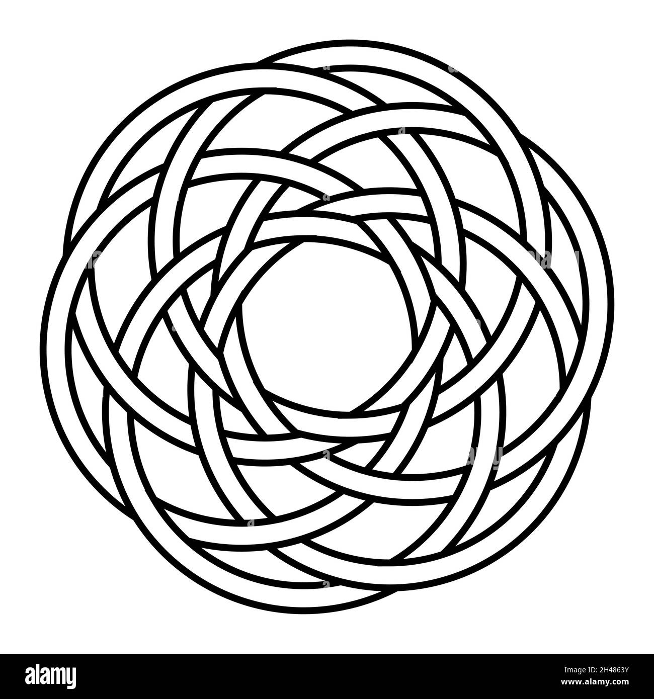 Le mandala arabe simple ressemblent à des cercles de fleurs en rotation, illustration de stock Illustration de Vecteur
