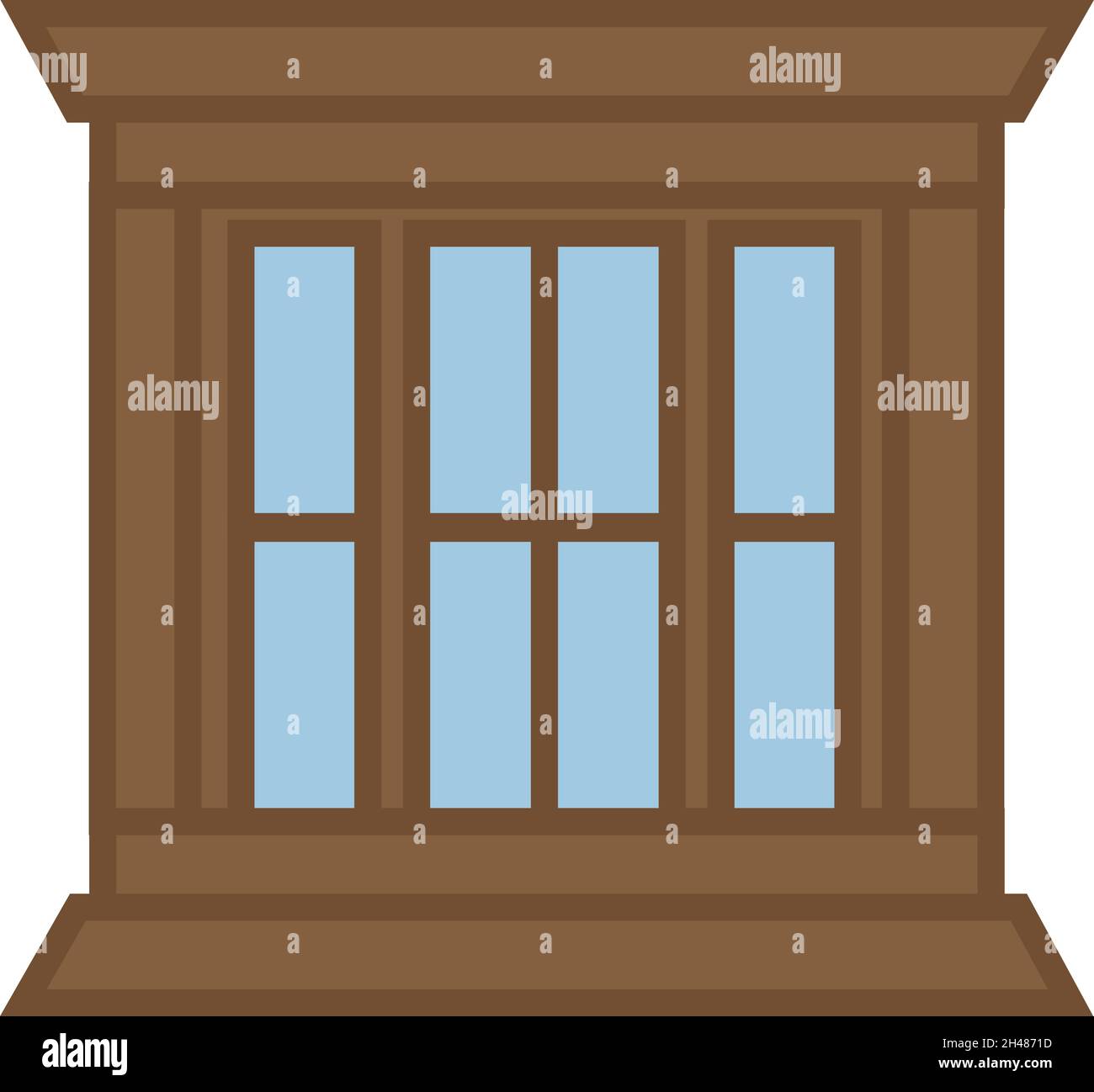Fenêtre d'accueil cadre marron, illustration, vecteur, sur fond blanc. Illustration de Vecteur