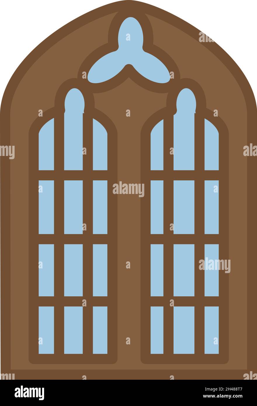 Fenêtre d'accueil marron, illustration, vecteur, sur fond blanc. Illustration de Vecteur