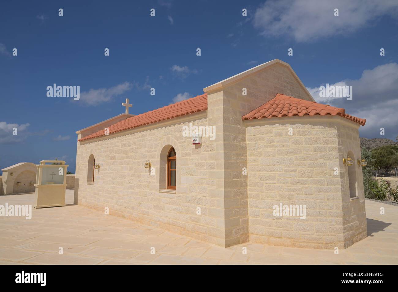 Neue Kapelle am Agia Triada Kloster, Kreta, Griechenland Banque D'Images