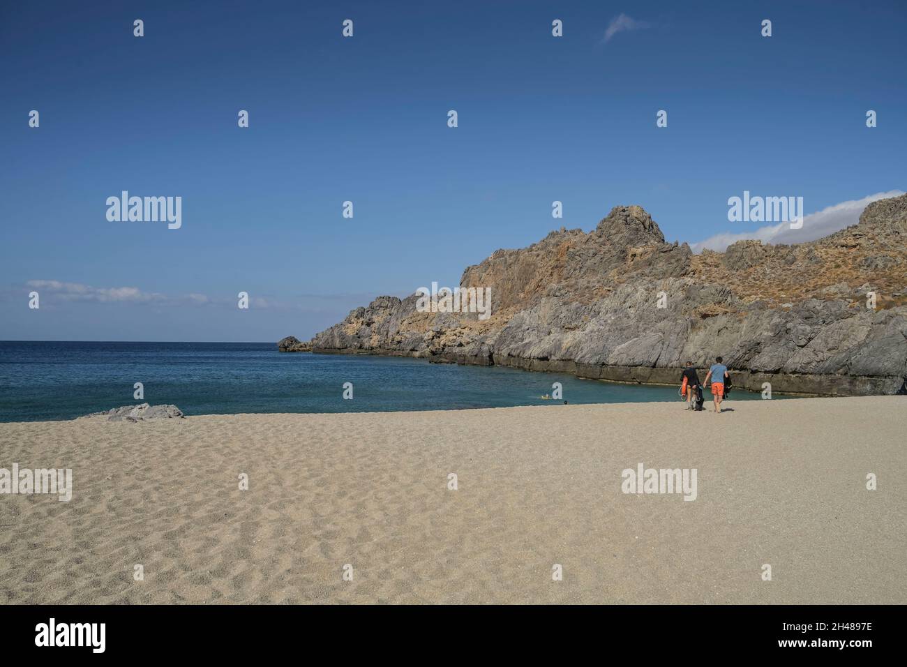 Plage de Sandstrand Skinaria, Südküste, Kreta, Griechenland Banque D'Images