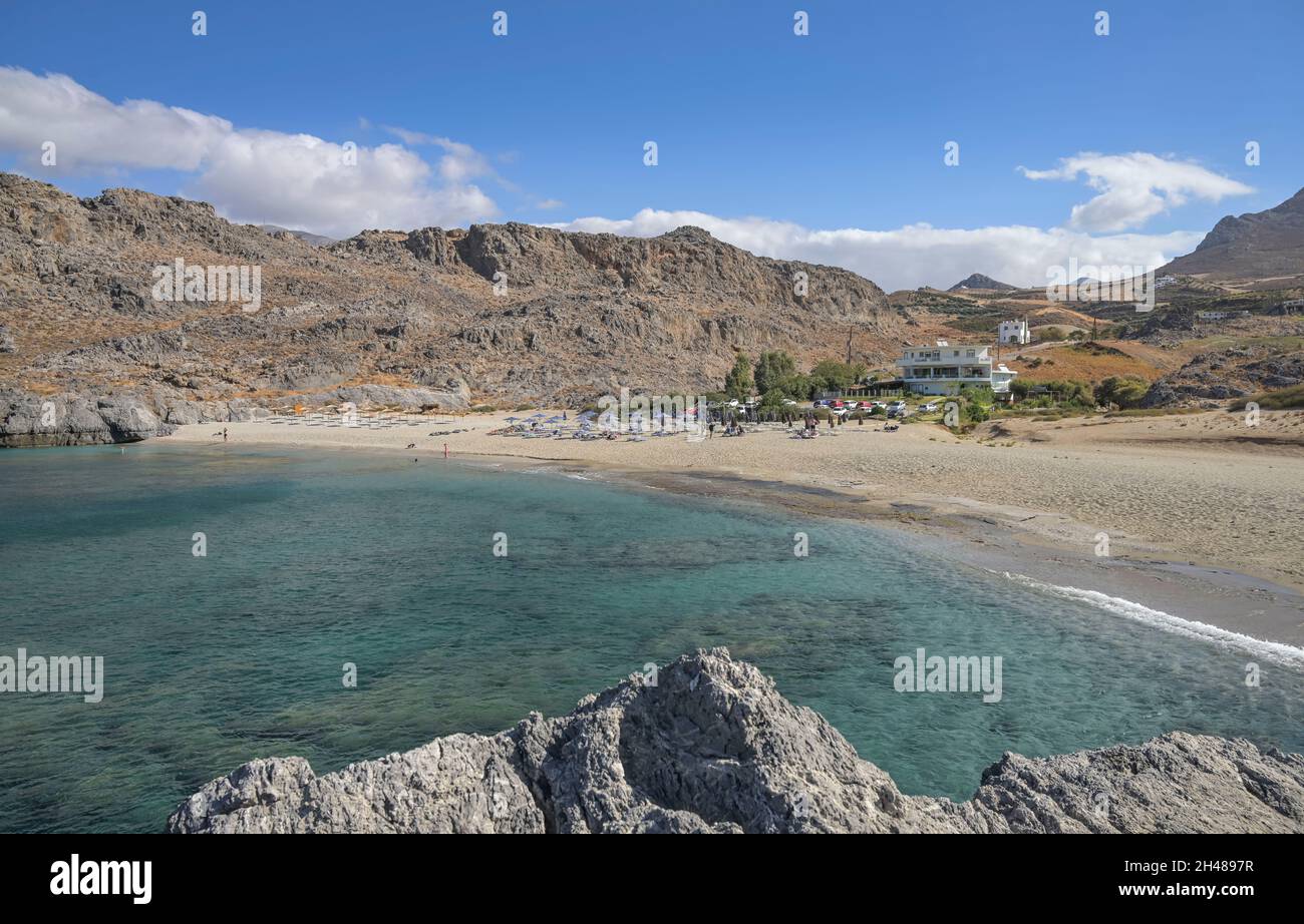 Plage de Sandstrand Skinaria, Südküste, Kreta, Griechenland Banque D'Images