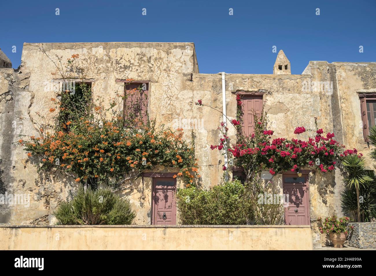 Klosterzellen, Mönchszimmer, Kloster Preveli, Kreta, Griechenland Banque D'Images