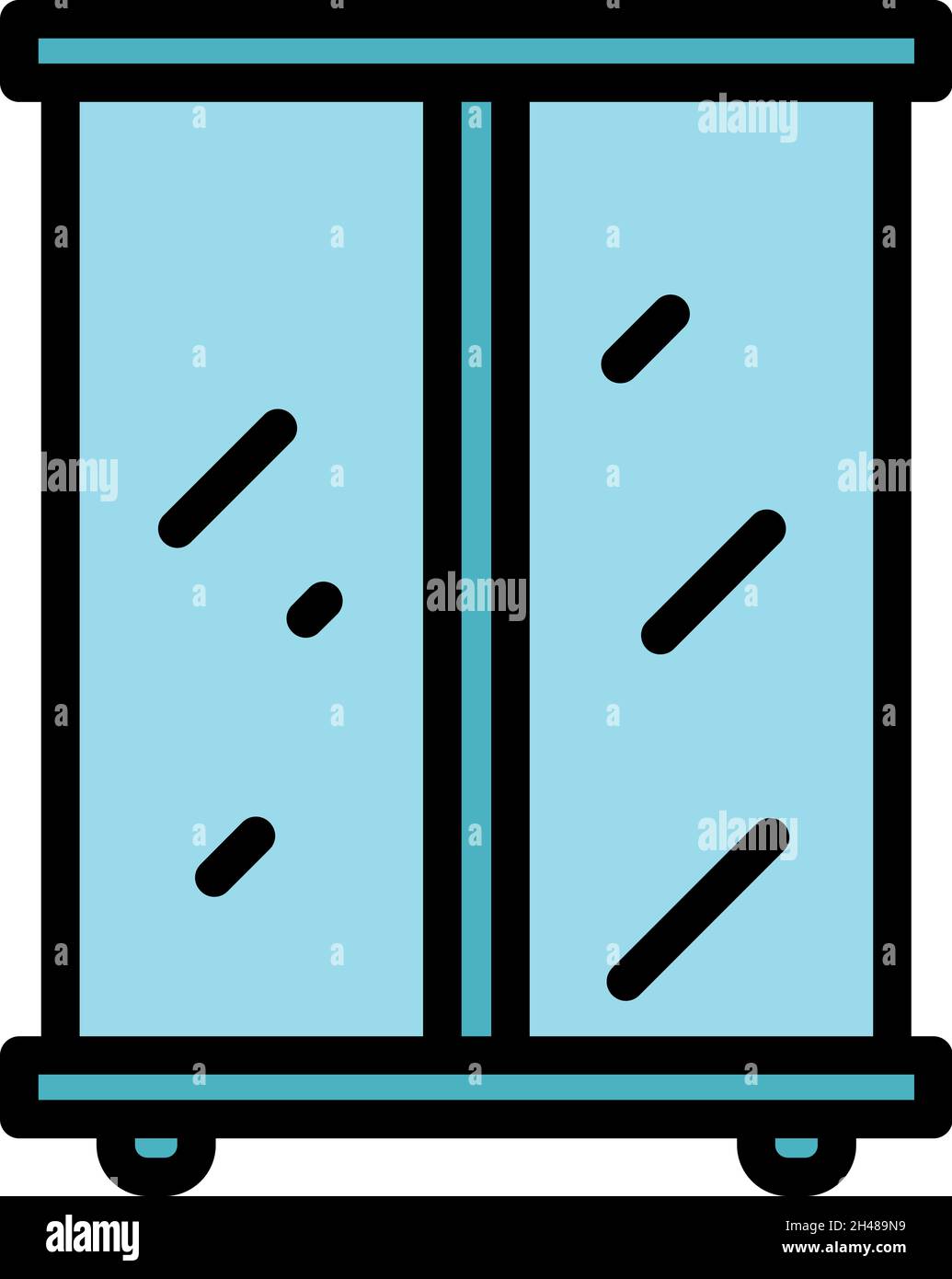 Icône de garde-robe en verre.Cadre en verre vecteur icône couleur plat isolé Illustration de Vecteur