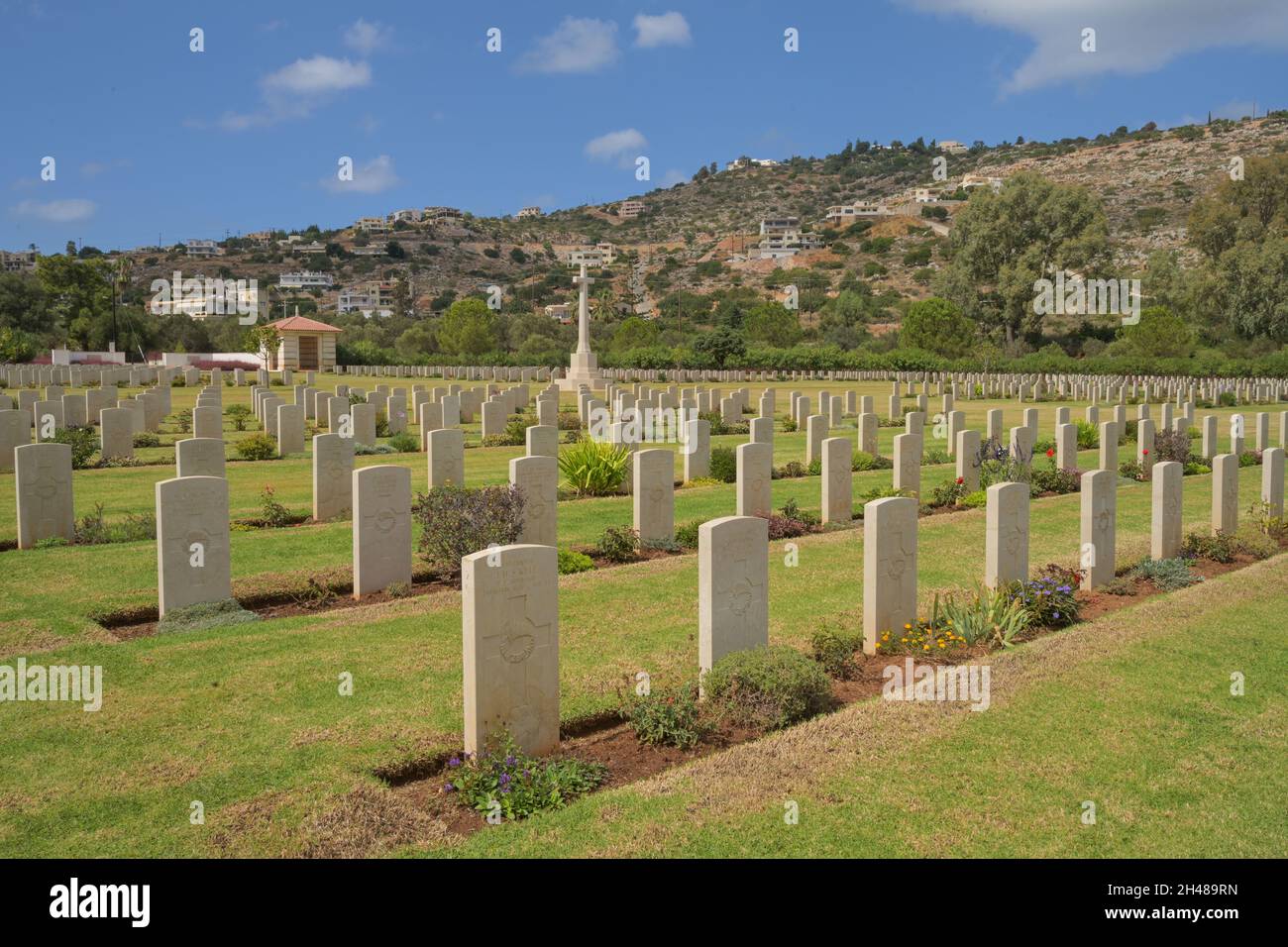 Britischer Soldatenfriedhof cimetière de guerre de la baie de Souda, Souda, Kreta, Griechenland Banque D'Images