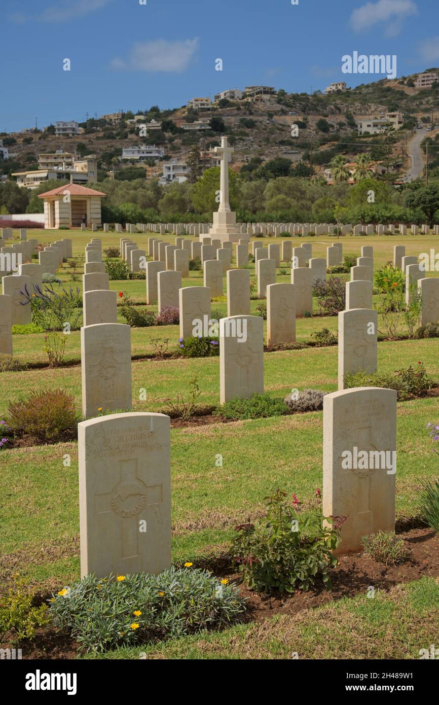 Britischer Soldatenfriedhof cimetière de guerre de la baie de Souda, Souda, Kreta, Griechenland Banque D'Images
