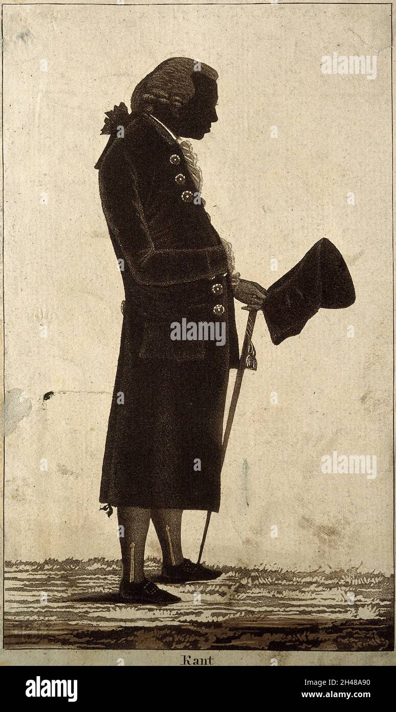 Emmanuel Kant.Silhouette aquatinte de J.T.Puttrich, 1793. Banque D'Images