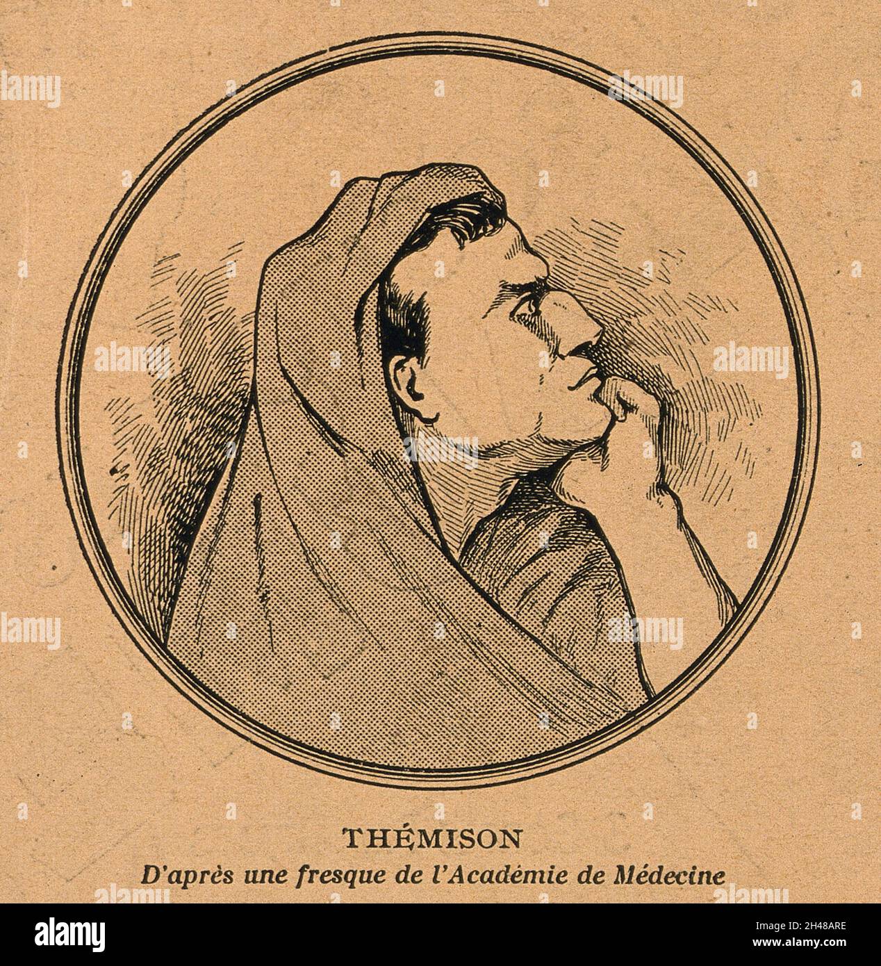 Themison.Gravure en bois. Banque D'Images