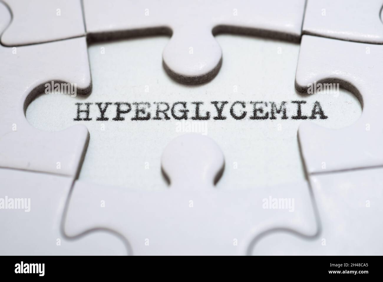 Le mot hyperglycémie écrit avec une machine à écrire. Banque D'Images