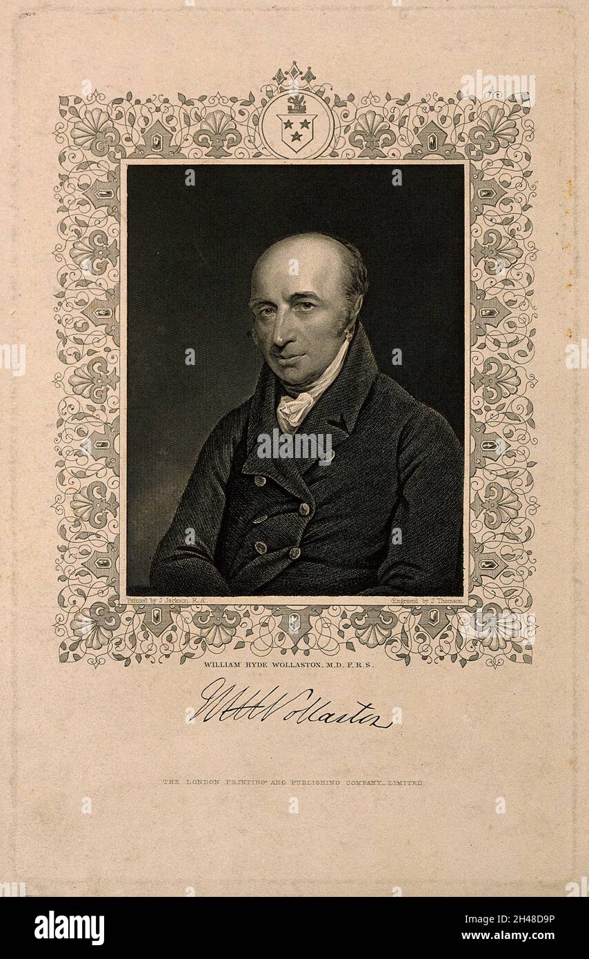 William Hyde Wollaston.Gravure à l'aide d'une stipule de J. Thomson, 1835, d'après J. Jackson. Banque D'Images