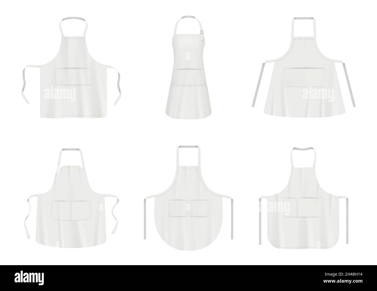 Tablier de cuisine.Vêtements en tissu noir et blanc pour cuisinier professionnel cuisinier réaliste tablier décent vecteur illustration photos modèles Illustration de Vecteur