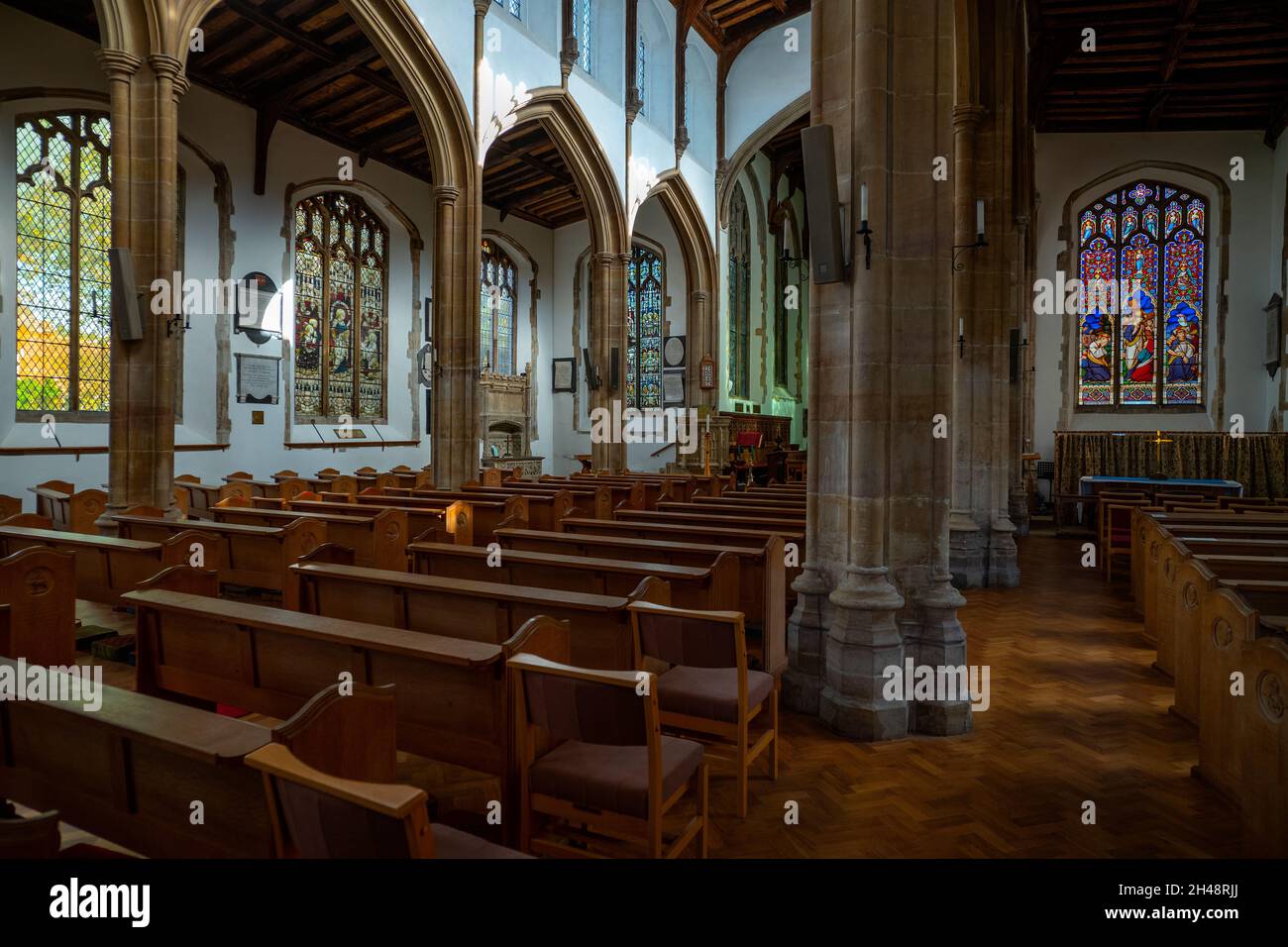 Dedham Parish Church-St Mary The Virgin, Dedham Essex England 30 oct 2021 photo Brian Harris la nef de l'architecture, Dedham Parish Church – St. Mary Banque D'Images