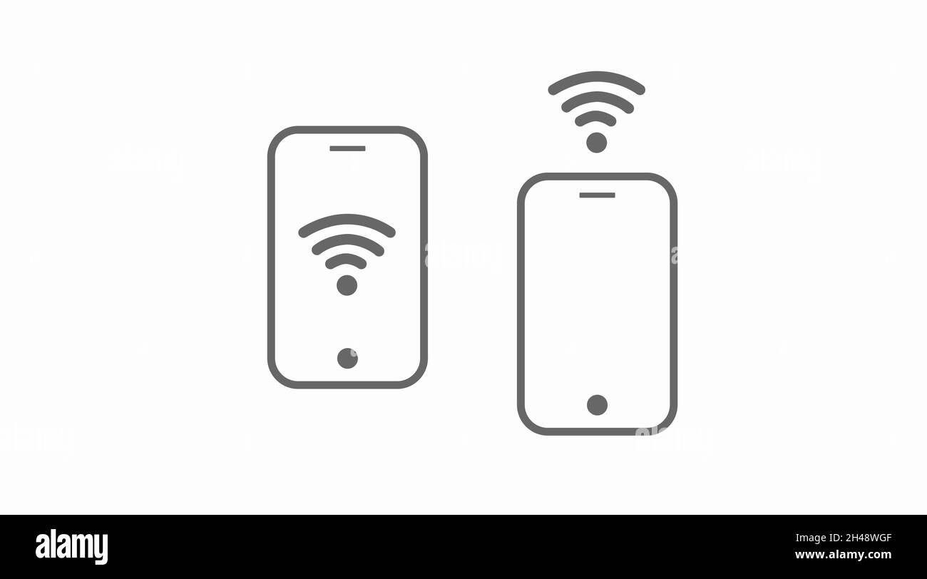 Icône Wi-Fi du smartphone définie.Ensemble d'icônes modifiables isolées par vecteur Illustration de Vecteur