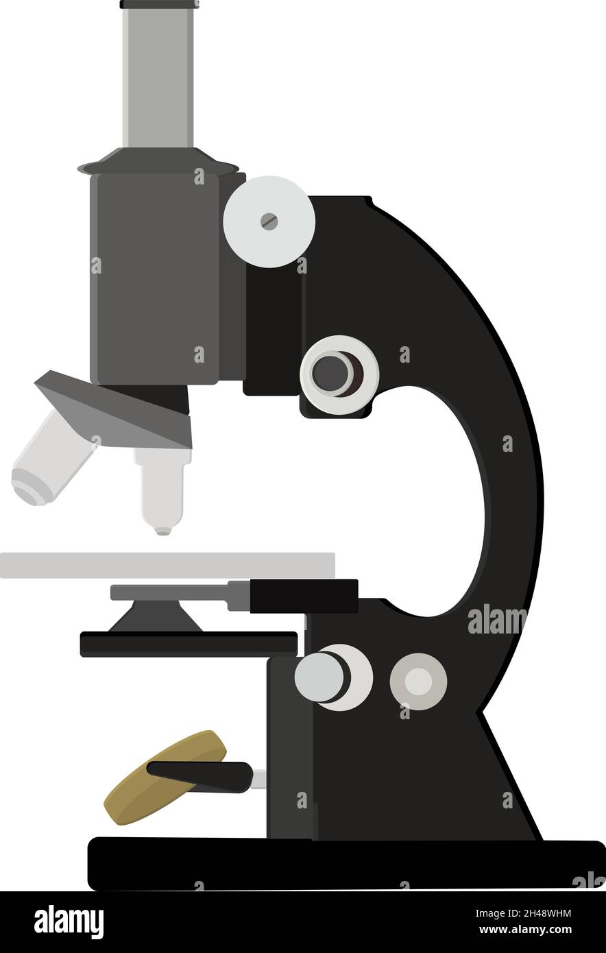 Microscope scientifique, illustration, vecteur sur fond blanc. Illustration de Vecteur