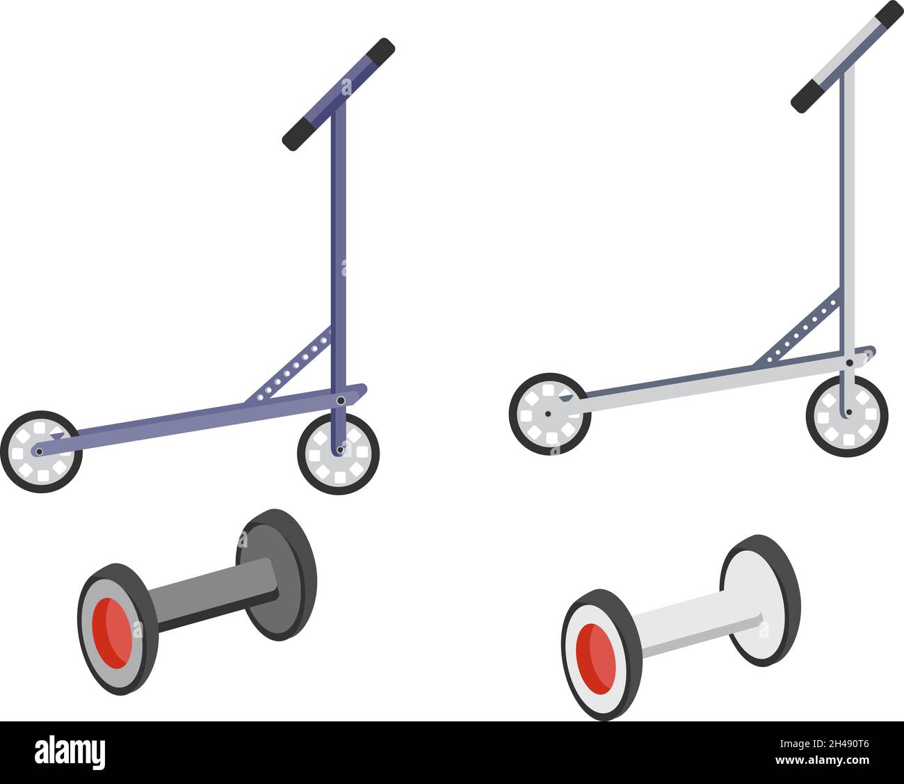 Scooter électrique, illustration, vecteur sur fond blanc. Illustration de Vecteur