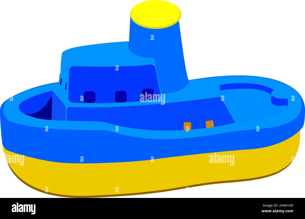 Bateau bleu, illustration, vecteur sur fond blanc. Illustration de Vecteur