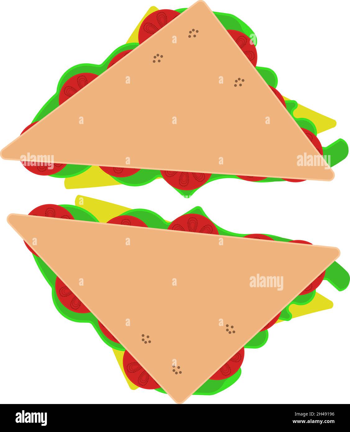 Triangle délicieux sandwich, illustration, vecteur sur fond blanc. Illustration de Vecteur