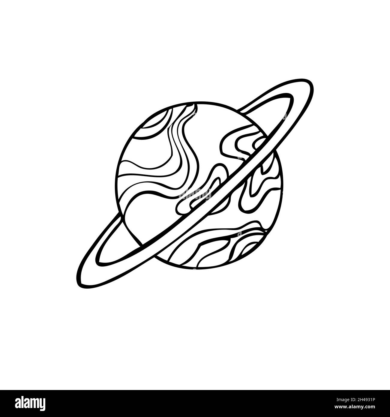 Symbole de planète ésotérique.Signes célestes.Illustration vectorielle de style dessiné à la main Illustration de Vecteur