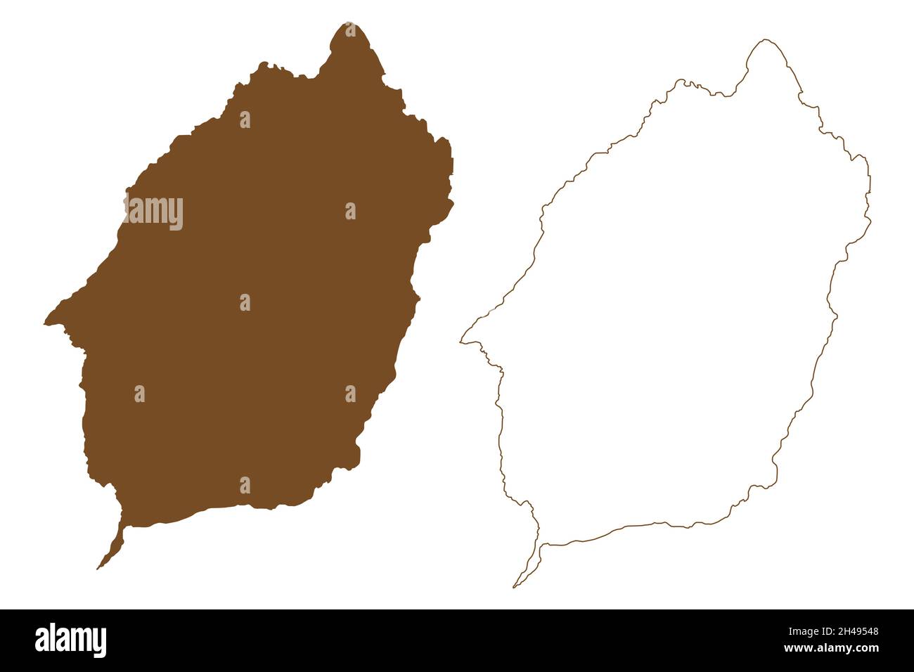 Illustration vectorielle de la carte de l'île de Morotai (République d'Indonésie, Asie du Sud-est, archipel des îles de Maluku), croquis à griffonnage carte de Morotai Illustration de Vecteur