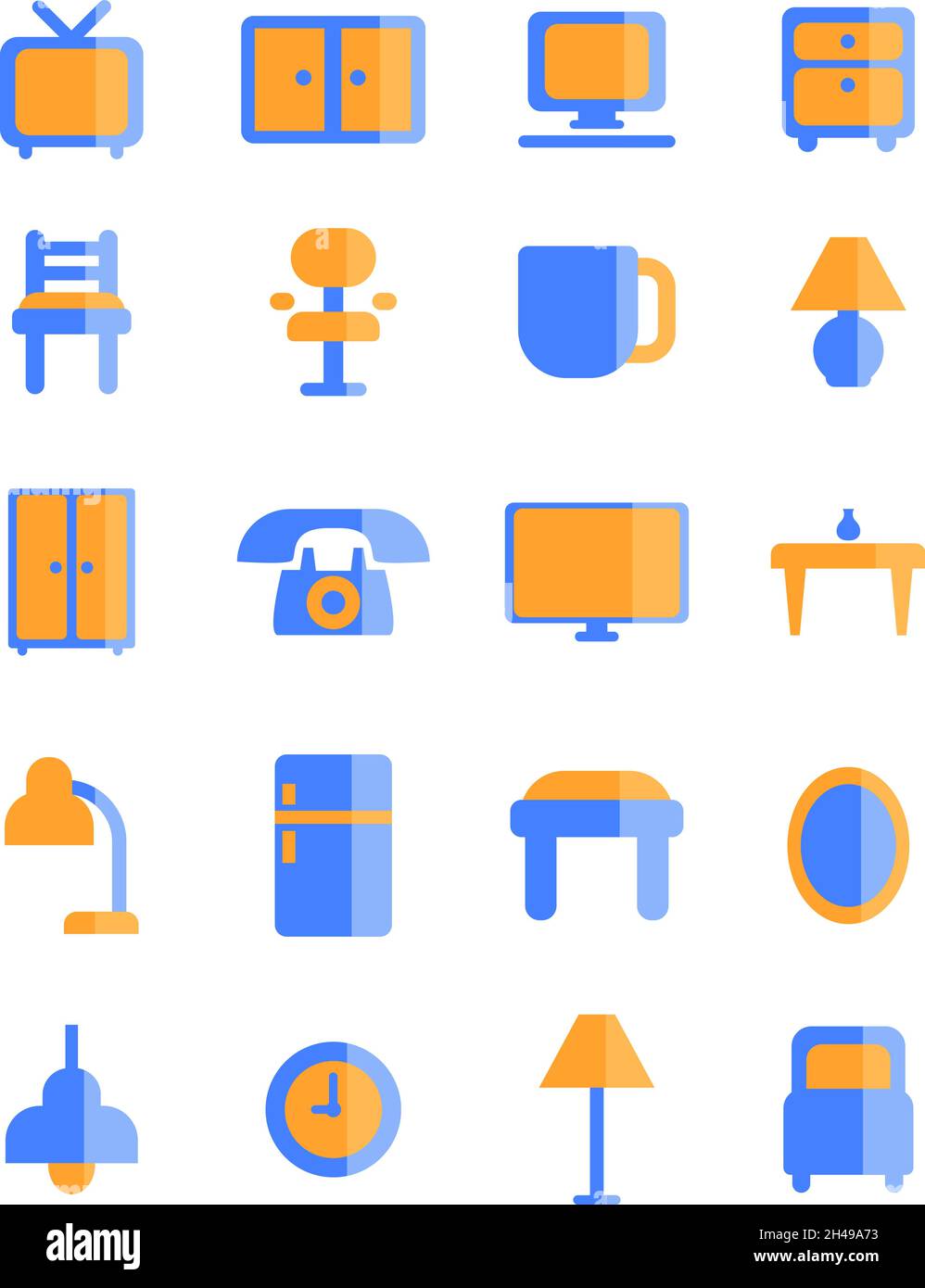 Appareils ménagers, illustration, vecteur, sur fond blanc. Illustration de Vecteur